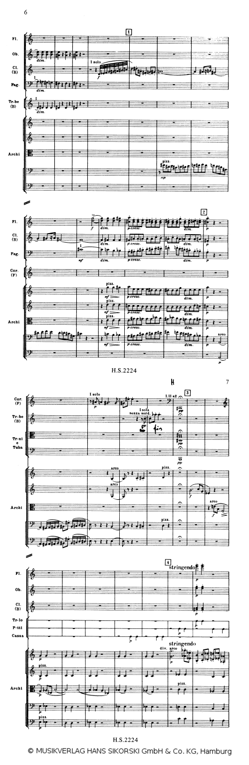 Schostakowitsch Symphonie Nr.1 Ausschnitt - &copy; MUSIKVERLAG HANS SIKORSKI GmbH & Co. KG, Hamburg - Abdruck mit frdl. Genehmigung
